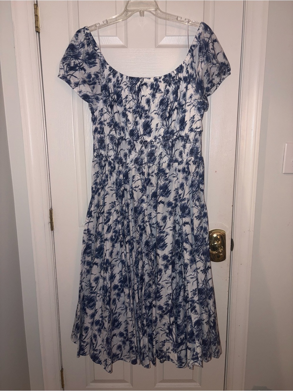 INC International Concepts Blue and White Floral Midi Dress